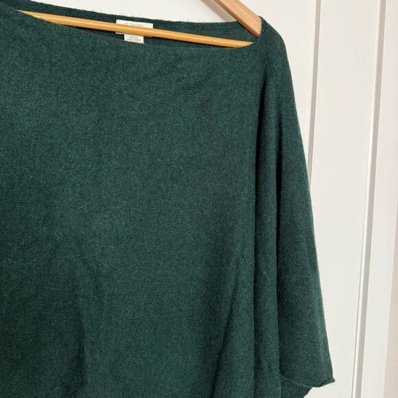 St Tropez West 100% Cashmere Asymmetrical Poncho Womens OS Emerald Soft Work - Picture 3 of 7